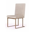 thumbnail image 4 of Benjara 24 Inch Dining Chair Set of 2, Brass Steel Frame, Beige Velvet Upholstery, 4 of 6