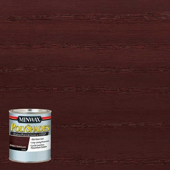 Minwax PolyShades, Gloss, Bombay Mahogany, 1/2 Pint