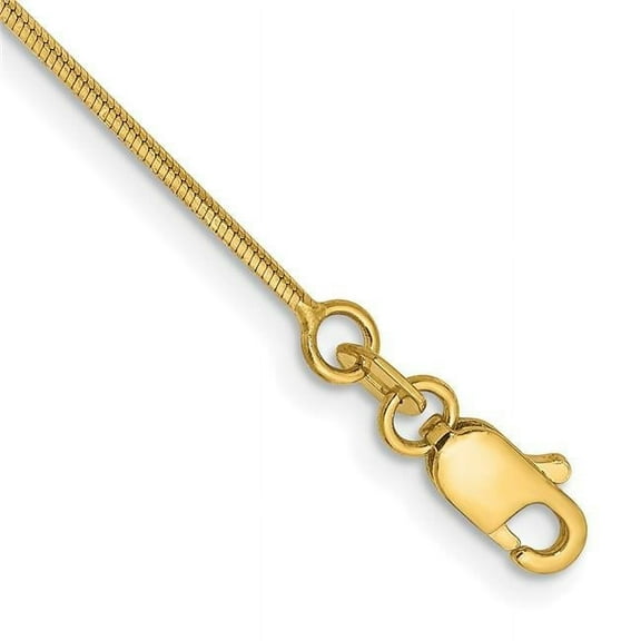 Primal Gold 14 Karat Yellow Gold 1.0mm Octagonal Snake Chain Bracelet