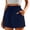 Navy(Womens Shorts), variant on GUACER Lounge Shorts for Women Cotton Linen Drawstring Elastic Waist Pleated with Pockets Breathable Baggy Shorts