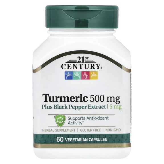 21st Century Turmeric Plus Black Pepper Extract, 60 Vegetarian Capsules