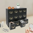 thumbnail image 6 of Black 12 Drawers Apothecary Cabinet with Handles,Desktop Library Card Catalog Cabinet,Herb Storage Box for Family, Friends, 6 of 23