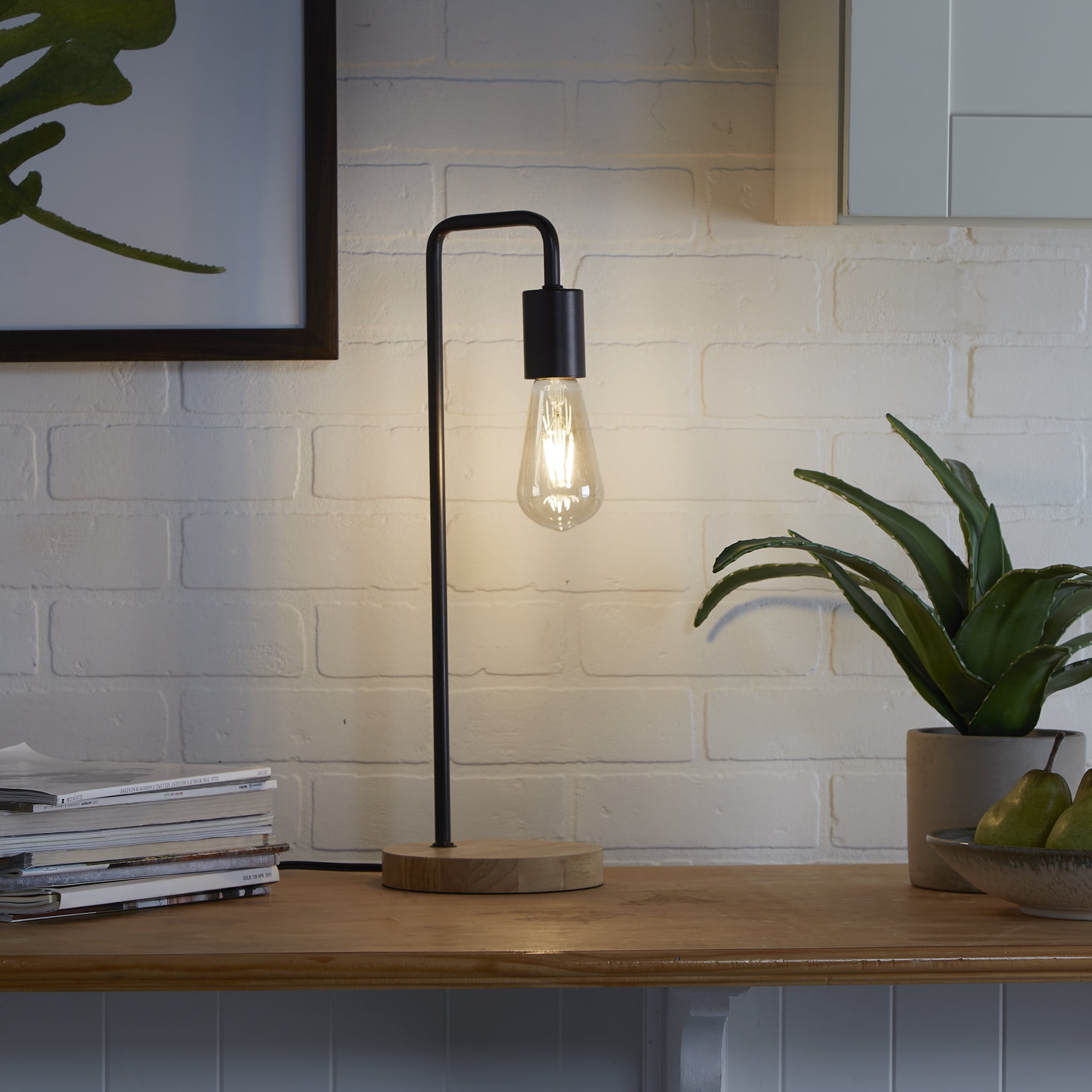 exposed bulb table lamp