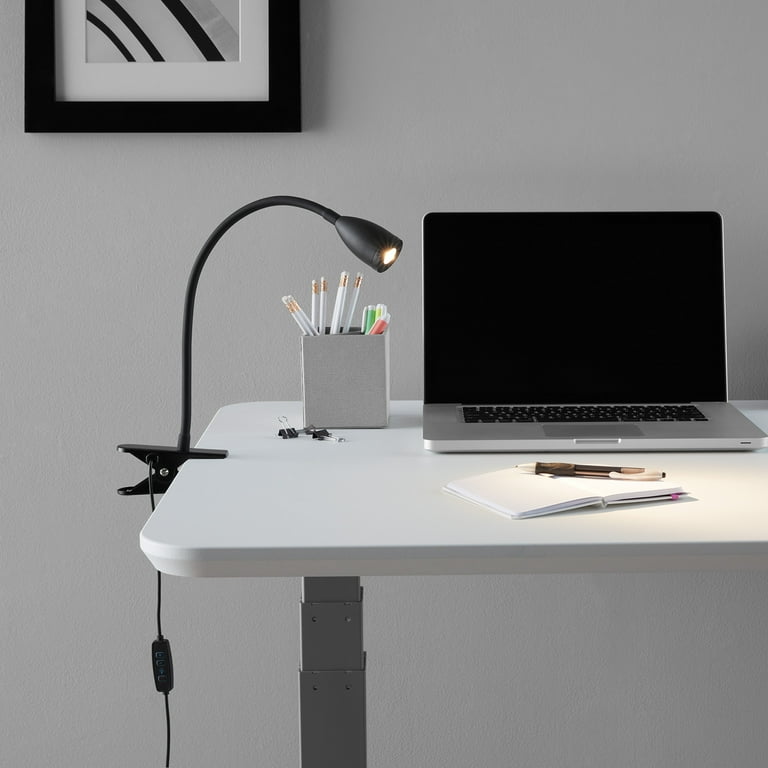 Mainstays 13" Dimmable LED Modern Clip Task Lamp, 3W, Black