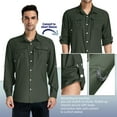 thumbnail image 3 of FEN AI Work Shirts for Men Long Sleeve Hiking Fishing Shirt with 2 Pockets UPF 50+ Quick Dry Outdoor Safari Shirts, 3 of 10
