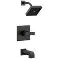 thumbnail image 1 of Delta Faucet Ara 14 Series Single-Function Tub and Shower Trim Kit with Single-Spray H2Okinetic Shower Head, Matte Black T14467-BL (Valve Not Included), 1 of 4