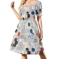 thumbnail image 2 of R hex fabric (small hexes) Sleeveless Dress women clothes women dresses Long dress woman, 2 of 7