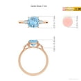 thumbnail image 5 of ANGARA Natural Cushion 1.4 ct Aquamarine & Diamond Three Stone Engagement Ring in 14K Rose Gold for Women (Size-7mm) | March Birthstone, Anniversary, Jewelry Gift for Women | Natural Aquamarine Ring, 5 of 10