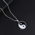 thumbnail image 2 of Langgg Necklace Punk Compasses Titanium Steel Amulet Gift Fashionable Pendant Engraved Link Row Wide Round Circle Chain, 2 of 6