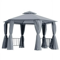 13ft x 13ft Patio Gazebo-Gray-AS