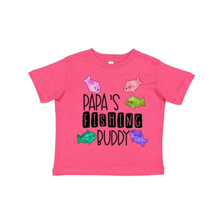 

Inktastic Papa s Fishing Buddy with Colorful Fish Gift Toddler Boy or Toddler Girl T-Shirt