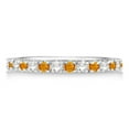 thumbnail image 2 of Diamond and Citrine Ring Guard Stackable Band 14k White Gold (0.32ct), 2 of 4