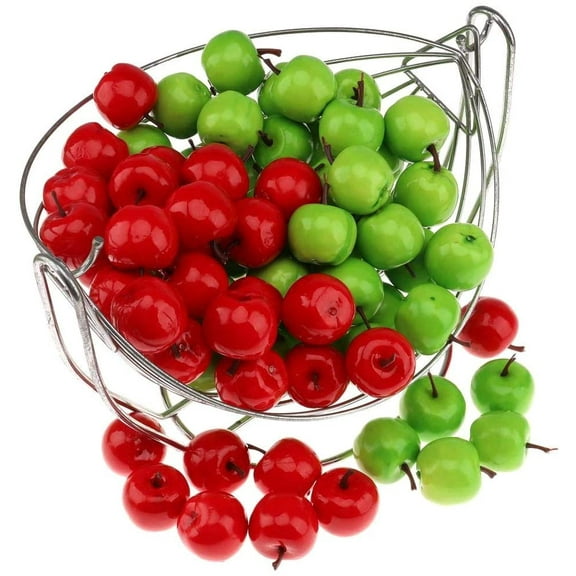 100pcs Artificial Green & Red Apples Fake Fruit Apple Home Party Christmas Tree DIY Decoration Model
