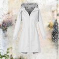 thumbnail image 5 of Vinsonshop Rain Jacket Women Long Rain Coat Windbreaker Jacket Women Zip Up Jackets for Women Outdoor Clothing Trench Coat with Hood Women Zipper Jacket Women White XL, 5 of 6