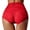 Red, variant on vigerkar High Waisted Underwear for Women Seamless Panties Breathable Lace No Show Cheeky Tummy Control Briefs Bikini Hipsters Beige, 3XL