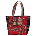 thumbnail image 2 of Sac Fourre-Tout Vintage pour Femmes Sacs à Main Décontractés Sacs de Courses Hibou Rouge, 2 of 8