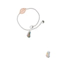 thumbnail image 2 of Delight Jewelry Silvertone Translucent Pastel Flying Butterfly - Rose Goldtone Leaf Delicate Bracelet, 6.25+1.75", 2 of 4