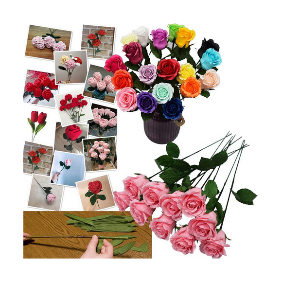 2X Floral Arrangement Tool Kit Floral Tape Stem Wrap Green Stem Wire Floral Wire for Bouquet Stem Wrap Florist