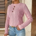 thumbnail image 5 of GUACER Pullover Sweaters for Women Strawberry Embroidered Cable Knit Cute Crewneck Long Sleeve Tops for Fall & Winter, 5 of 6