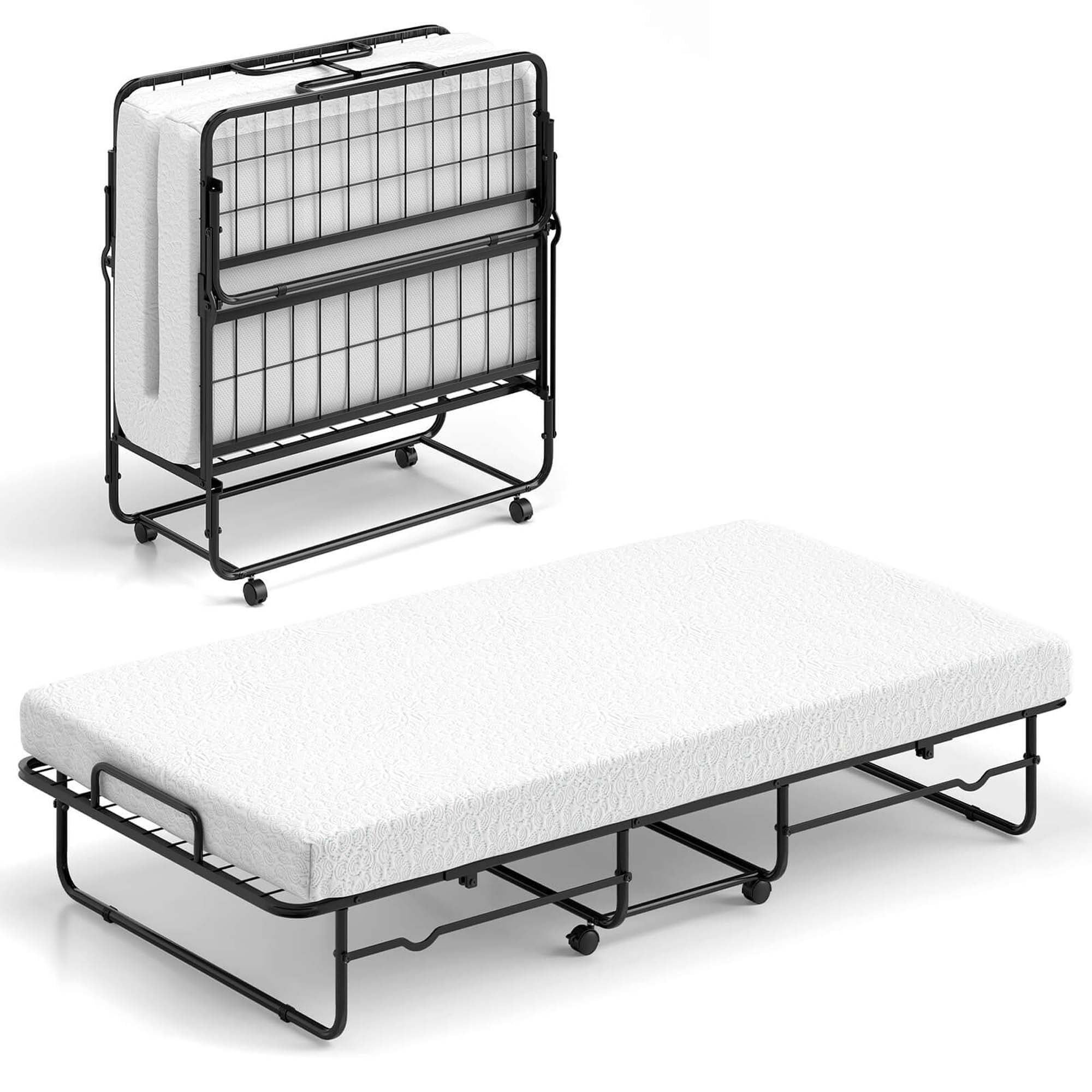Costway Twin Size Folding Bed 38" x 75" Rollaway Guest Bed Portable Sleeper Bed