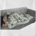 thumbnail image 6 of Travel Soft Flannel Fleece Blanket, Silhouettes of Different Popular Cities in World Paris Sidney Berlin London Print, Cozy Plush for Indoor and Outdoor Use, 70" x 90", Cream Black, by Ambesonne, 6 of 6