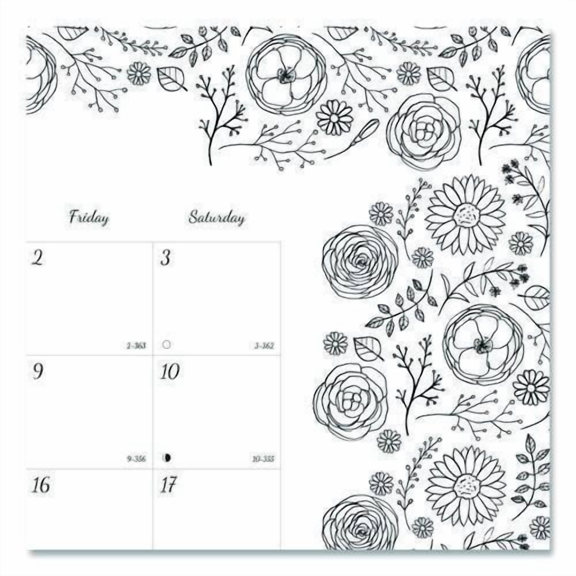 Monthly Desk Pad Calendar, Monthly Coloring Artwork, 22 x 17, Black Binding, Clear Corners, 12-Month (Jan to Dec): 2026 | Bundle of 10
