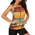 thumbnail image 2 of Lsque Vintage Beach Sunset Printed Workout Tank Tops for Women, Athletic Sports Tank Tops, Compression Sleeveless Dry Fit Shirts,Sleeveless Yoga Shirt-Large, 2 of 9