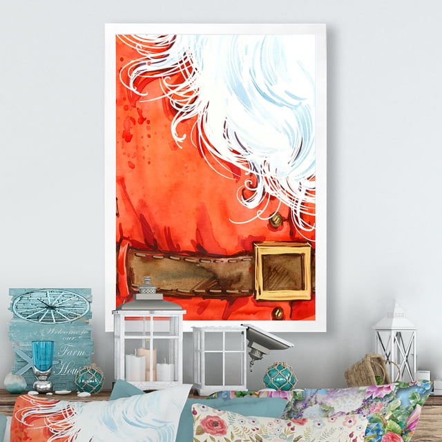 Designart Christmas Holiday Fancy Santa Claus II Traditional Framed Wall Art