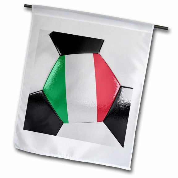 3dRose, Italy Soccer Ball, 18 x 27 inch Garden Flag
