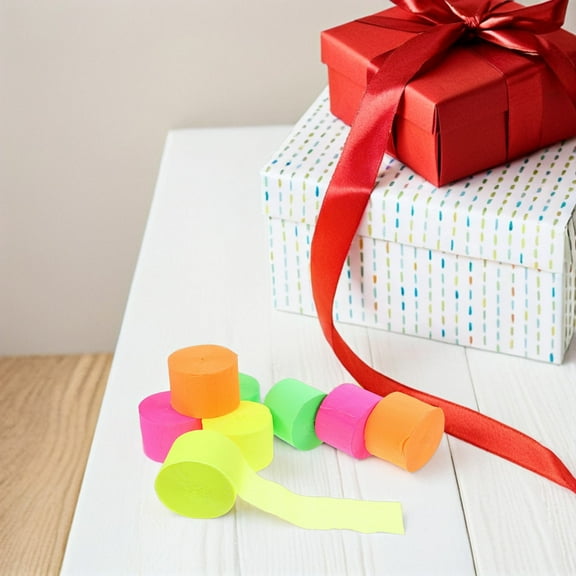 WHAMVOX 8pcs Crepe Paper Streamers For Wedding And Birthday Party Decorations Colorful Crinkled Paper For Diy Long Strips For Easy Cutting And Shaping