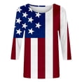 thumbnail image 7 of Conairie 4th of July Shirt Women Loose Crew Neck 3/4 Sleeve Patriotic T Shirts With American Falg Print Basic Work Tee Vacation Clothes Red S, 7 of 7