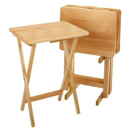 Winsome Wood 5 Piece Tv Table Set Natural Winsome Wood 5 Piece Tv Table Set Natural