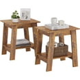 thumbnail image 1 of 2PACK End Table,  Side Table with 2-Tier Storage Shelf, Sofa Table for Small Space, Square Nightstand for Entryway, Farmhouse, Living Room, Easy Assembly, 1 of 5