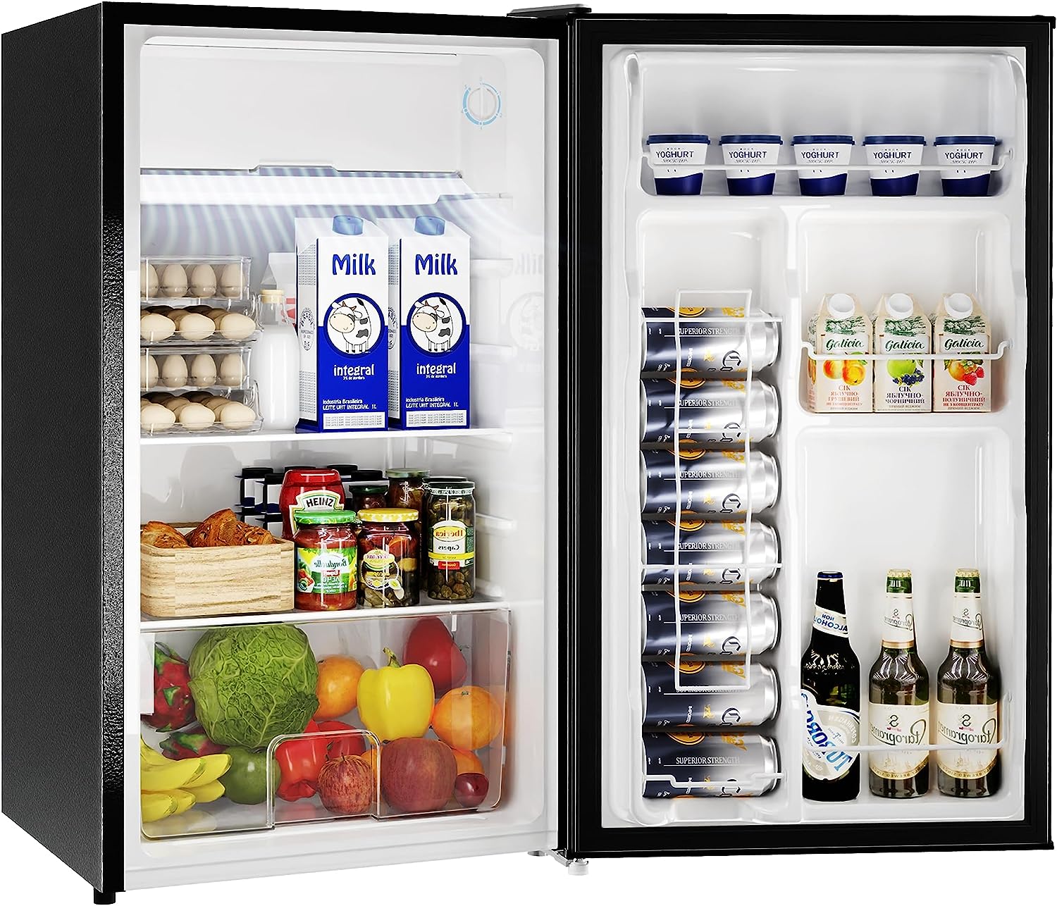 BANGSON Mini Fridge with Freezer, 3.2Cu.Ft, Single Door Small