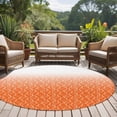 thumbnail image 4 of Modern Orange Round Area Rug 6Ft Washable Circle Rugs for Bathroom Office, Abstract Ombre Geometric Morocco Non-Slip Carpet Floor Mats Indoor Outdoor Carpet Runner Aesthetic Home Decor, 4 of 8