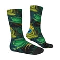 thumbnail image 3 of Uemuo Peacock Feathers2 Pattern Women's Crew Socks, Soft Durable Breathable Moisture-Wicking with Odor Control Cotton socks, 3 of 9