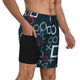thumbnail image 3 of Daiia Navy Blue Geometric Mens Swim Trunks Swim Shorts Quick Dry Swim Shorts with Mesh Lining Pockets-Medium, 3 of 9