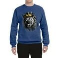thumbnail image 2 of Wild Bobby, King Lion with Gold Crown Art, Animal Lover, Unisex Crewneck Graphic Sweatshirt, Vintage Heather Blue, 3X-Large, 2 of 4