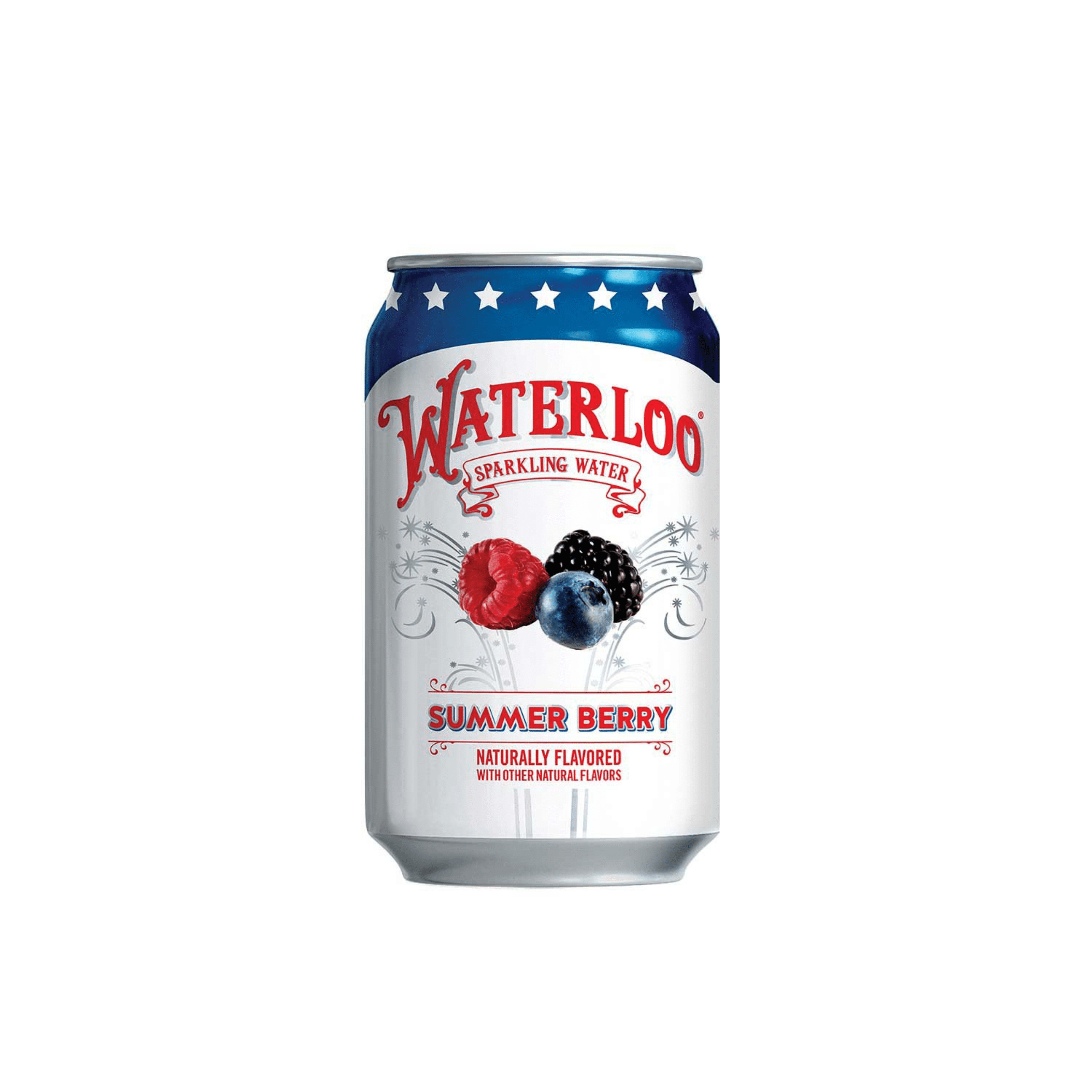 Waterloo Sparkling Water Variety Pack, Black Cherry, Lemon-Lime, Summer Berry 12 fl oz Cans, (6 Pack)
