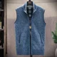 thumbnail image 4 of Ropa de hombre de cuello alto con cremallera, chaleco de negocios, suéter de punto azul sin mangas con cremallera, chaleco de cuello alto rojo para hombre, sudadera A, 4 of 5