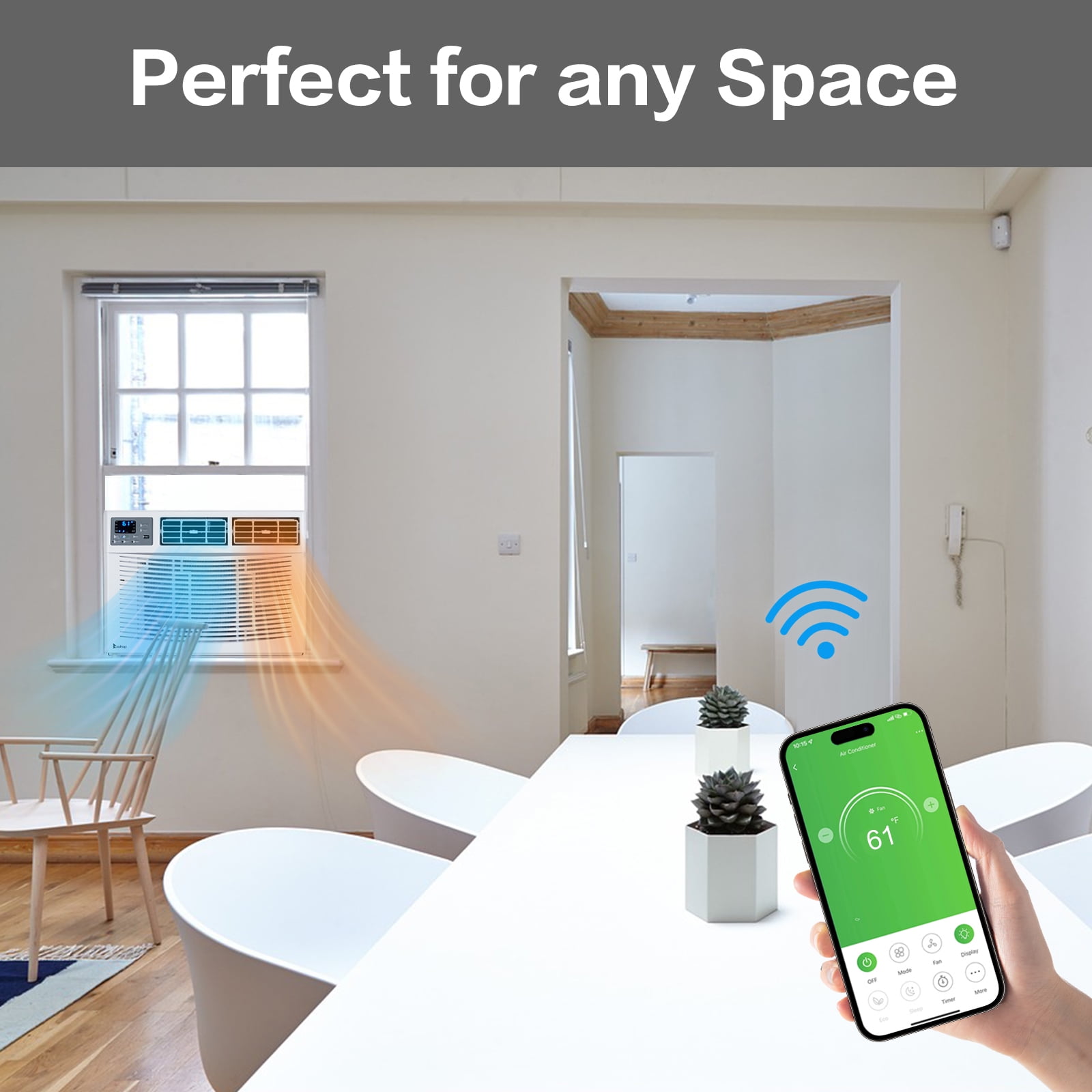 Ktaxon WiFi Enabled 12000 BTU Heat And Cool Window Air Conditioner With Wifi Controls