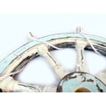 thumbnail image 2 of Nagina International Antique Ocean Light Blue Decorative Vintage Rope Ship Wheel - Pirate Home Decor Wall Hanging Gifts (18 Inches), 2 of 5
