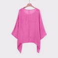 thumbnail image 4 of MIXUE Womens Summer Tops Solid Color Round Neck Long Sleeve Fashion Loose Casual Shirts For Women Tee Shirts Daily-Wear,Pink,XXXL, 4 of 8