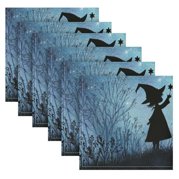 Cloth Napkins Set of6 100% Satin Peachskin Velvet 20x20inx6 Napkins Cloth napkins are washable Soft and Absorbent Magic Witch and The Moose
