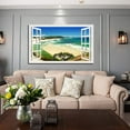 thumbnail image 3 of Window View of Indian Beach Canvs Art Fake Open Window Wall Art Indian Beach Framed Painting For Livingroom Office Bedroom Ready to Hang, 3 of 6
