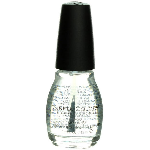 Sinful Colors Professional Nail Polish, Clear Coat 0.50 oz (Pack of 2)