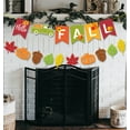 thumbnail image 4 of Hello Fall Banner and Glittery Maple Leaves Pumpkin Acorns Patterns Banner Autumn Harvest Bunting Banner with Pumpkin Truck Signs Fall Thanksgiving Party Banner for Wall Mantel Fireplace Party Hanging, 4 of 7
