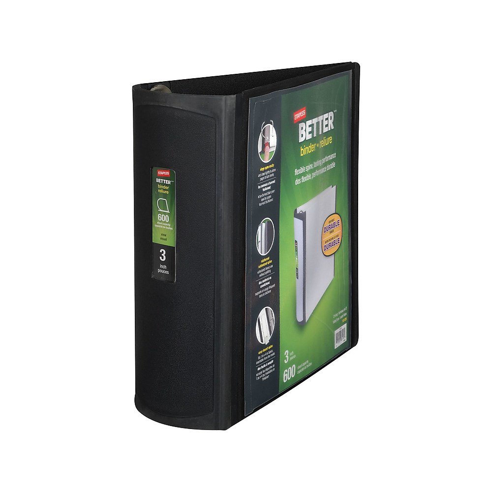 Staples 3" 3Ring Better Binder Black (15126CC) 702874