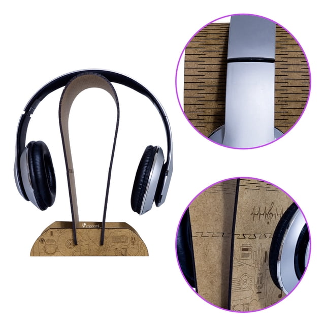 Soporte para Audífonos Impremli Madera Minimalista Café