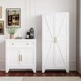 thumbnail image 6 of Large Metal Kitchen Pantry Cabinet with Adjustable Shelves - Freestanding Kitchen Storage Cabinet for Dining Room,Livingroom Bathroom, Hallway, Workshop, Office, 6 of 13